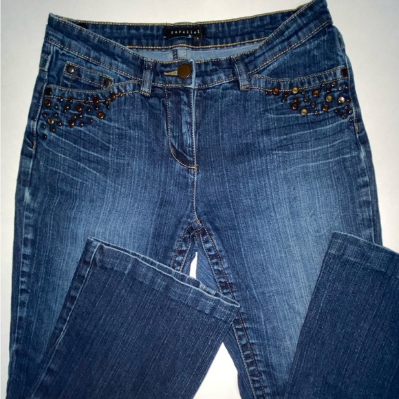 Parallel boot cut jeans with embellishments- size 8 - Picture 1 of 6